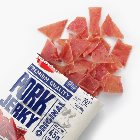 Snack carne de porc afumată și uscată Pork Jerky 45g