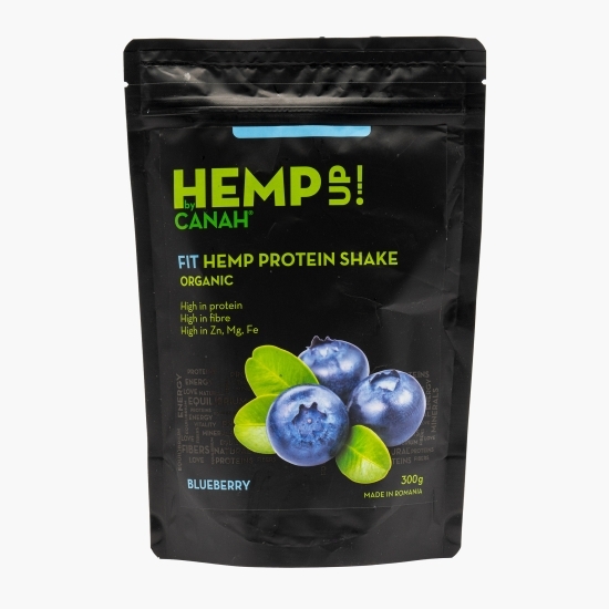 Shake proteic de cânepă cu afine eco FIT Hemp Up, 300g