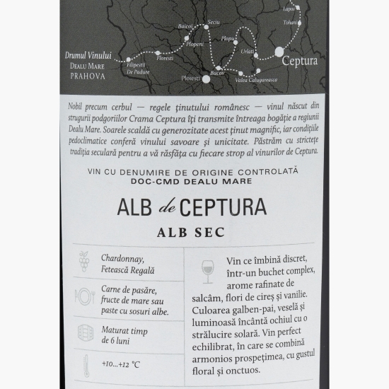 Vin alb sec, 13.5%, 0.75l