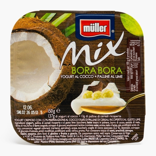 Mix iaurt cu gust de cocos și biluțe cu lime 150g