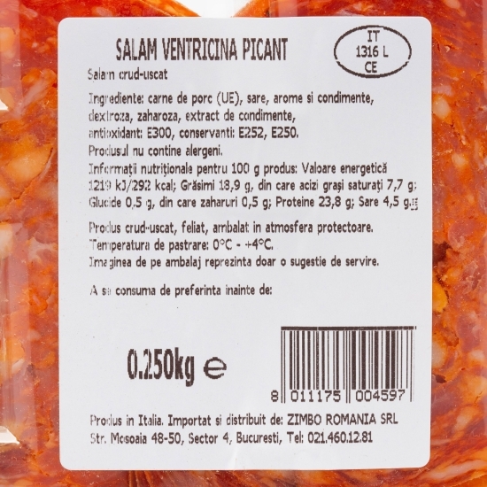 Salam Ventricina picant, feliat 250g