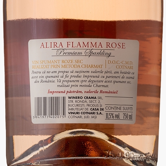 Vin spumant rose sec, 11.5%, 0.75l