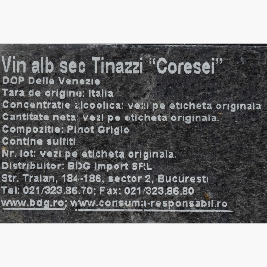 Vin alb sec Coresei 11.5%, 0.75l