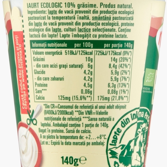 Iaurt smântânos eco 10% grăsime 140g