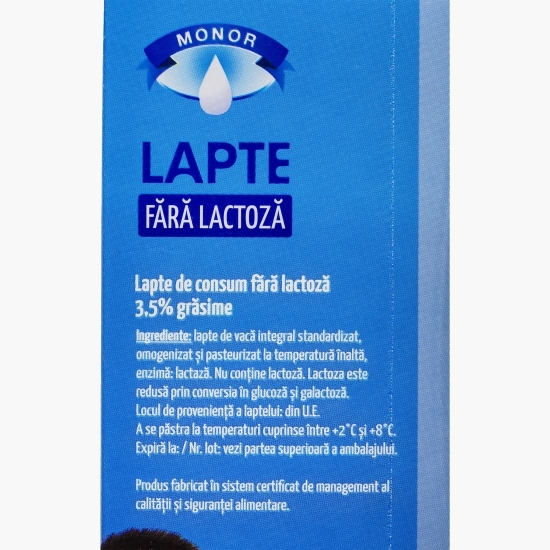 Lapte fără lactoză, 3.5% grăsime, 1l