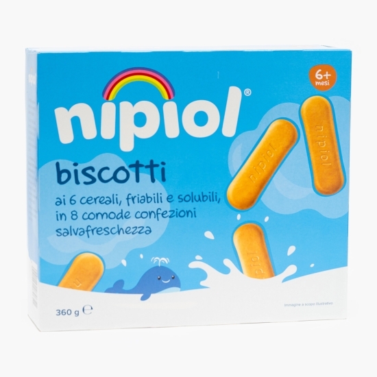 Biscuiți pentru copii, 6 cereale, +6 luni, 360g