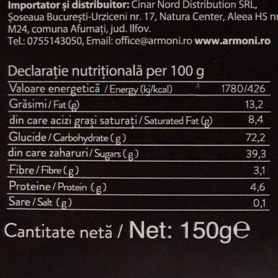 Ciocolată neagră cu felii de portocale 150g