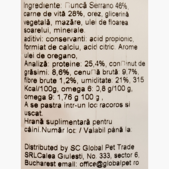 Recompense pentru câini, cu vită, Serrano 100g