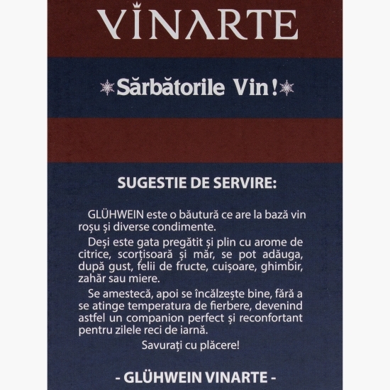 Băutură aromatizată pe bază de vin de tip Gluhwein, pentru fiert, 12.5%, 3l