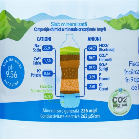 Apă plată mineralizată, natural alcalină 2.5l