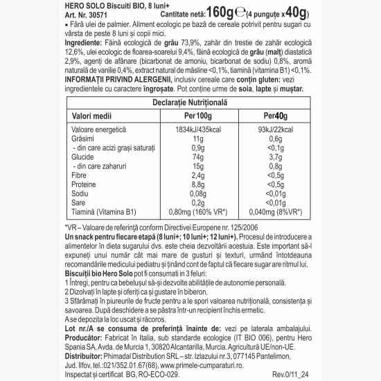 Biscuiți eco 4x40g, +8 luni