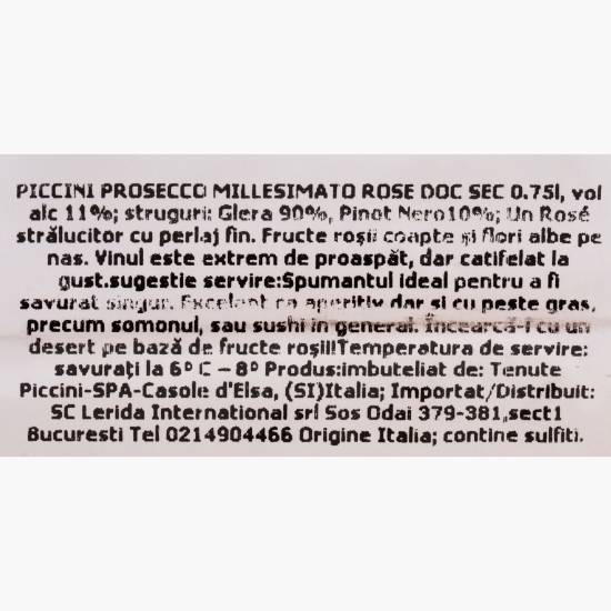 Vin spumant rose sec Prosecco, 11%, 0.75l