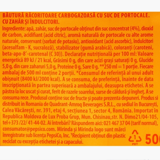 Băutură carbogazoasă portocale 0.5l