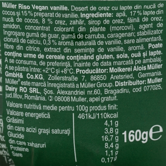 Orez vegan vanilie 160g