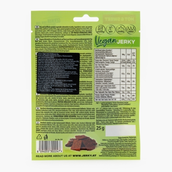 Snack vegan Jerky Hot&Sweet 25g