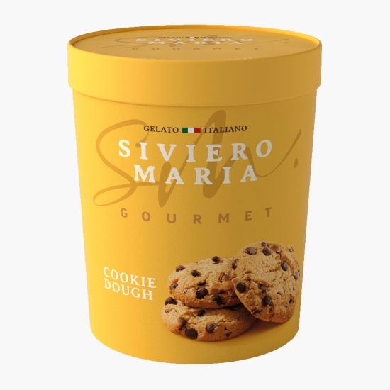 Înghețată de vanilie cu bucățele de aluat de cookies și bucăți de ciocolată 500ml