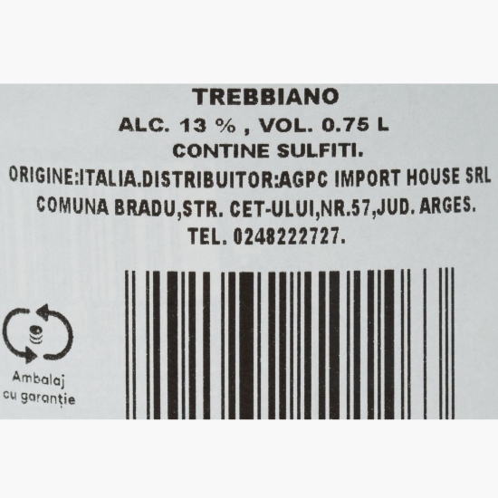 Vin alb sec Unico Trebbiano D'Abruzzo, 13%, 0.75l