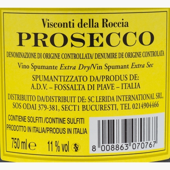 Vin spumant extra sec Casa Vinicola Prosecco, 11%, 0.75l