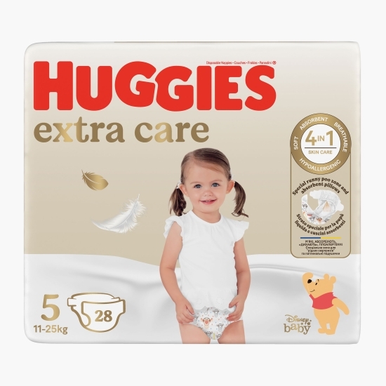 Scutece Extra Care, mărimea 5, Jumbo, 11-25kg, 28 buc