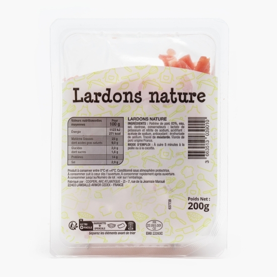 Bacon cuburi, natur Lardon's 200g