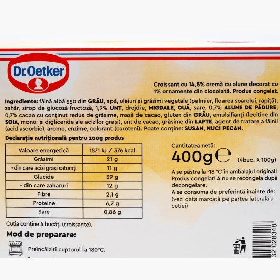 Croissant cu cremă de alune 4 buc 400g