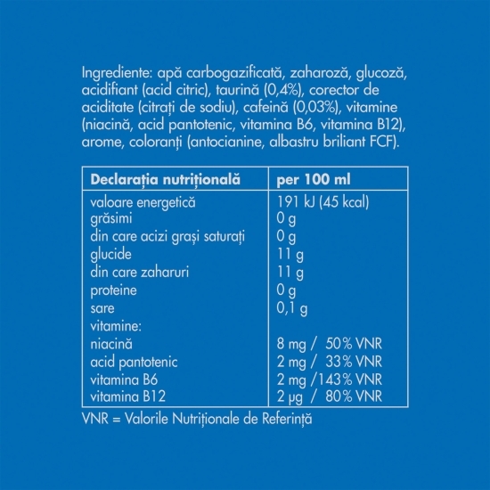 Băutură energizantă cu gust de afine canadiene 0.25l