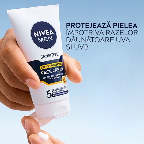 Cremă de față pentru bărbați Nivea Sensitive SPF15, 75ml