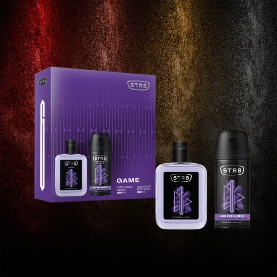 Set cadou Game: Loțiune după bărbierit 100ml + Deodorant spray pentru corp 150ml