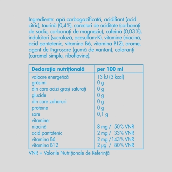 Băutură energizantă fără zahăr 0.25l