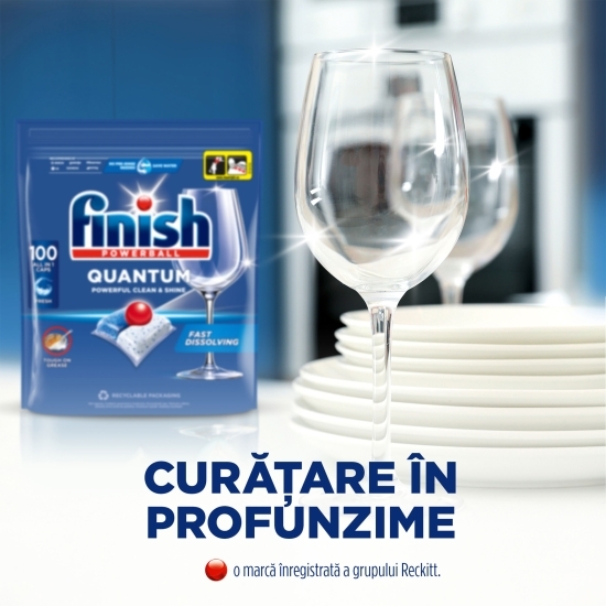  Detergent capsule pentru mașina de spălat vase Finish Quantum, 100 spălări