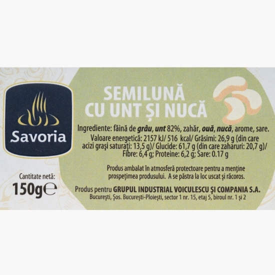 Semilună cu unt și nucă 150g