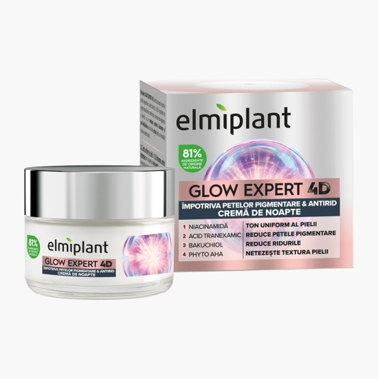 Cremă de noapte împotriva petelor pigmentare & antirid Glow Expert 4D, 50ml