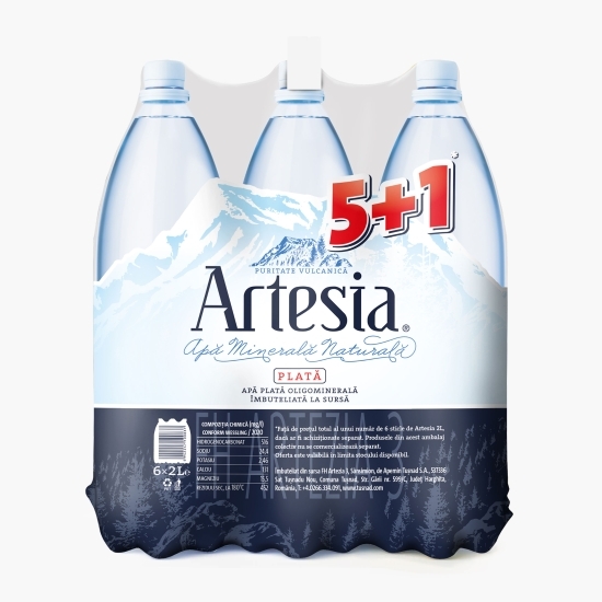 Apă minerală naturală plată 6x2l (5+1)