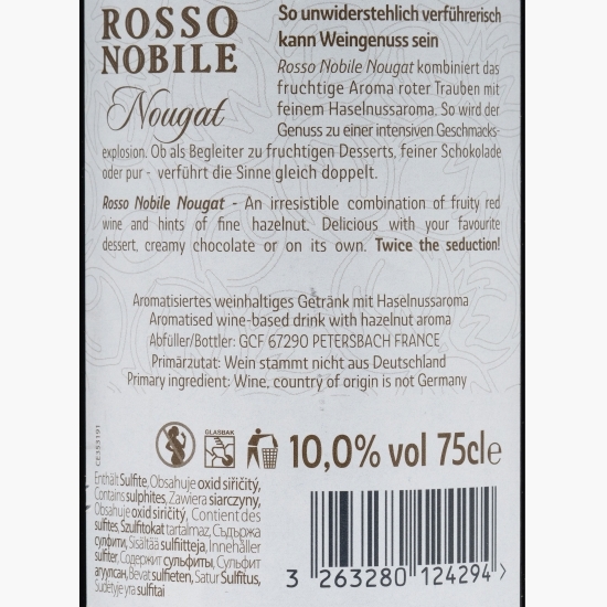 Băutură cu aromă de nougat pe bază de vin roșu Nougat, 10%, 0.75l