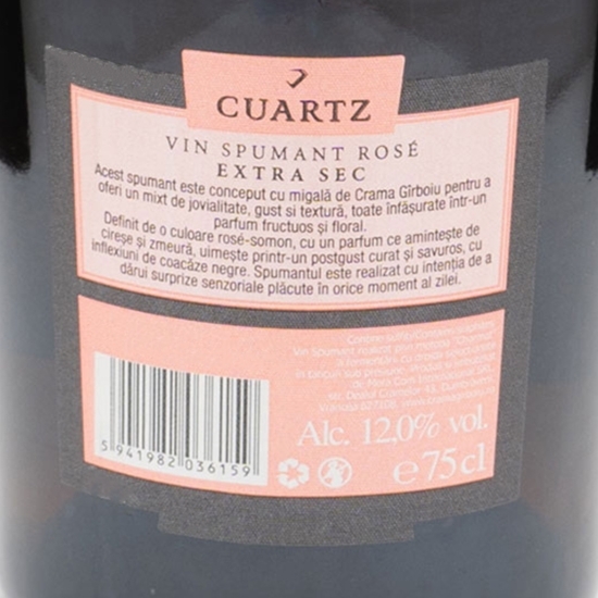 Vin spumant rose extra sec Cuartz, 12%, 0.75l