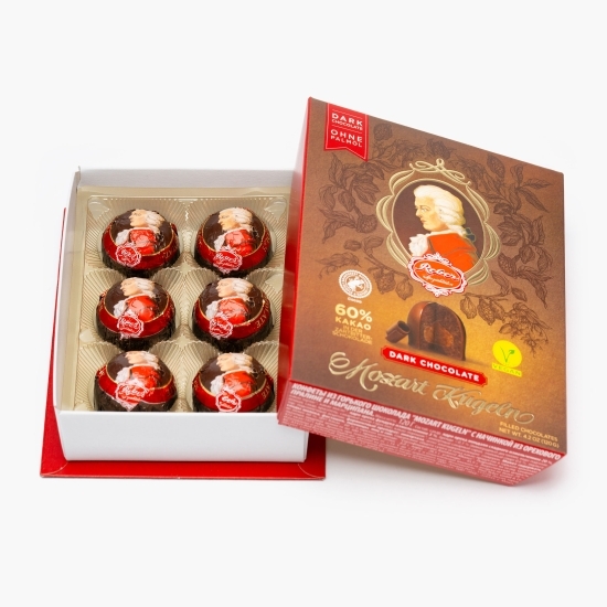 Praline Mozart vegane cu ciocolată neagră 120g