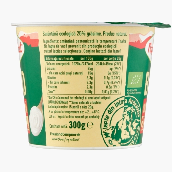 Smântână eco 25% grăsime 300g