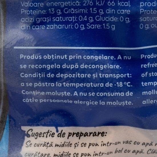 Midii în cochilie 40/60 prefierte 1kg