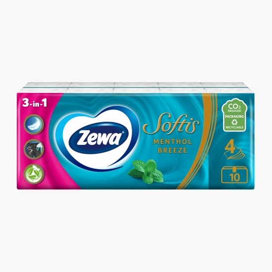 Șervețele nazale Softis Menthol 4 straturi, 10 bucăți