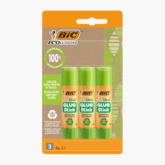 Lipici solid ECOlutions - 8g, set de 3 bucăți