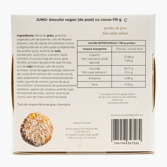 Cookie-biscuit vegan cu cocos Juno 110g