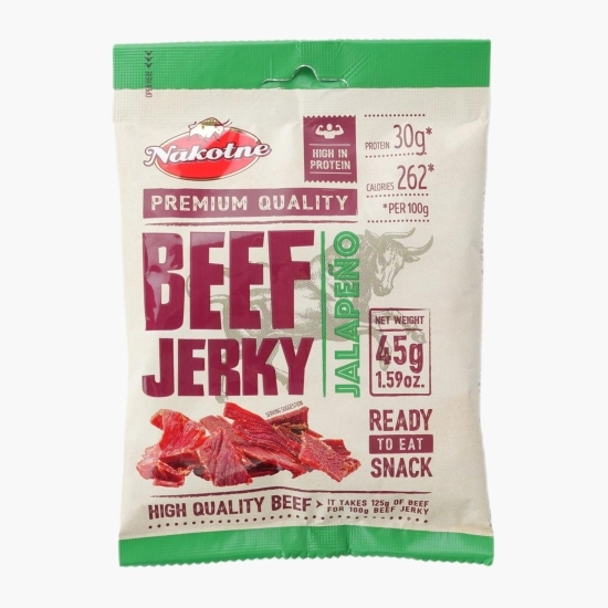 Snack carne de vită uscată și afumată Beef Jerky Jalapeno 45g