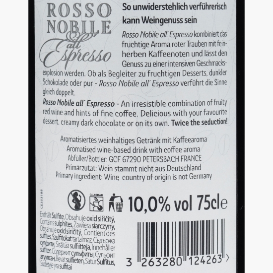 Băutură cu aromă de cafea pe bază de vin roșu Espresso, 10%, 0.75l