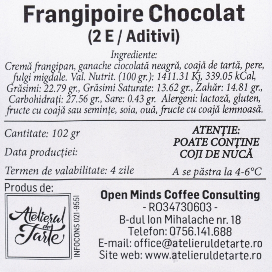 Tartă cu pere și ciocolată Frangipoire Chocolat 102g