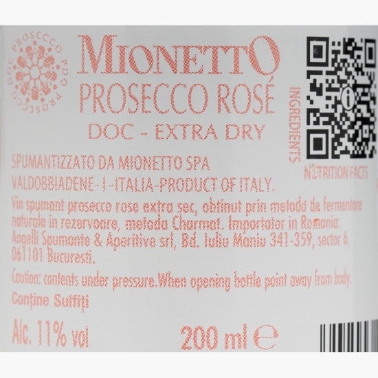 Prosecco rose extra sec, 11%, 0.2l