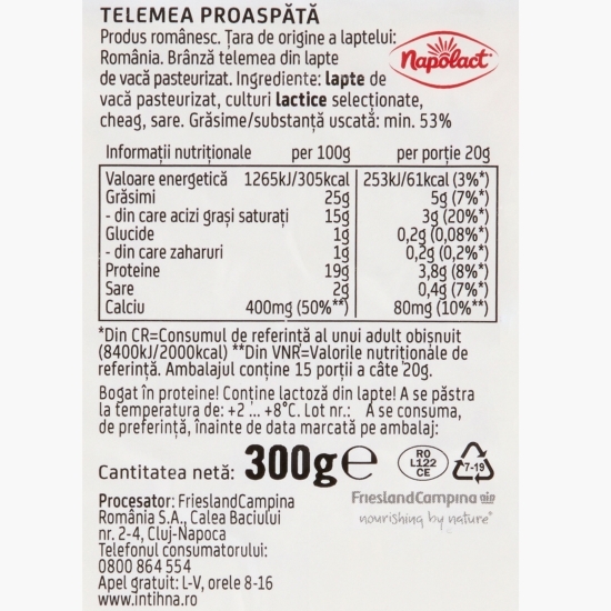 Telemea de vacă proaspătă 300g