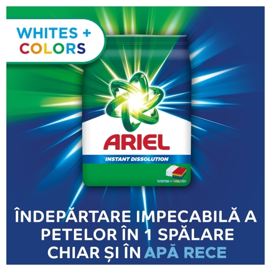 Detergent de rufe pudră Whites+Colors, 100 spălări, 7.5kg