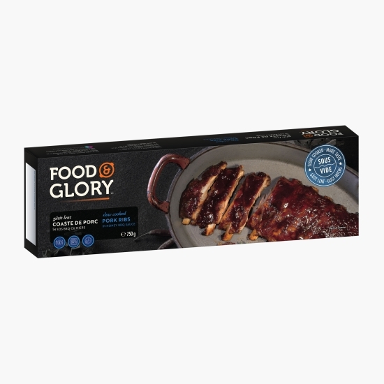 Coaste de porc în sos BBQ cu miere, gătite lent 750g