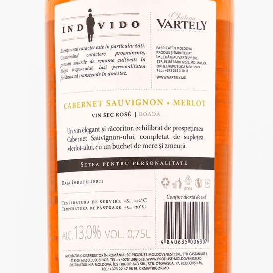 Vin rose sec Individo Cabernet & Merlot, 13%, 0.75l