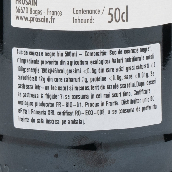 Suc de coacăze negre eco 0.5l